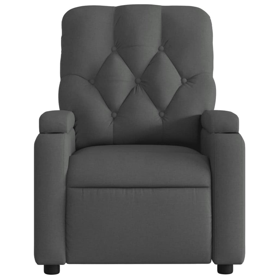Recliner Chair Dark Grey Fabric