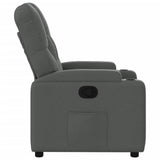 Recliner Chair Dark Grey Fabric - Close-Up Angle