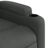 Recliner Chair Dark Grey Fabric - Low Angle
