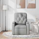Massage Recliner Chair Light Grey Fabric - Side View