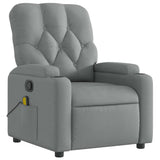 Massage Recliner Chair Light Grey Fabric - Top-Down View