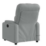 Massage Recliner Chair Light Grey Fabric - 45-Degree Angle