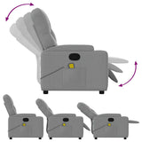 Massage Recliner Chair Light Grey Fabric - Rear View