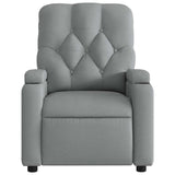 Massage Recliner Chair Light Grey Fabric - Low Angle