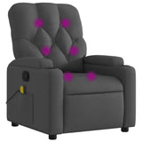 Massage Recliner Chair Dark Grey Fabric - Front View
