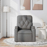 Massage Recliner Chair Dark Grey Fabric - Side View