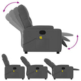 Massage Recliner Chair Dark Grey Fabric - Rear View