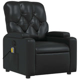 Massage Recliner Chair Black Faux Leather - Top-Down View
