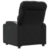 Massage Recliner Chair Black Faux Leather - Close-Up Angle