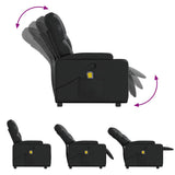 Massage Recliner Chair Black Faux Leather
