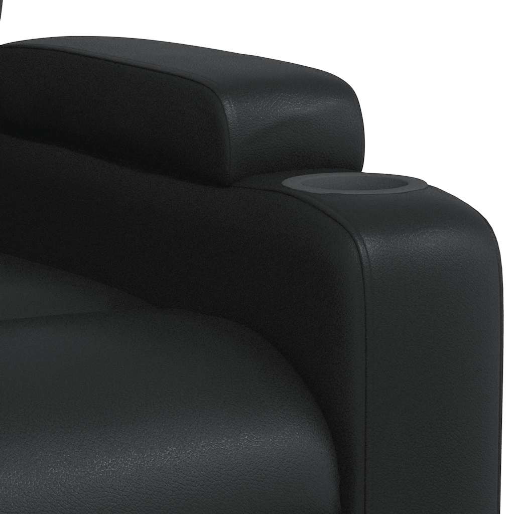 Massage Recliner Chair Black Faux Leather