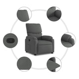 Recliner Chair Dark Grey Fabric - Close-Up Angle