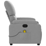Massage Recliner Chair Light Grey Fabric - Rear View