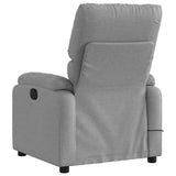 Massage Recliner Chair Light Grey Fabric - Close-Up Angle
