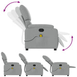 Massage Recliner Chair Light Grey Fabric