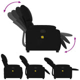 Massage Recliner Chair Black Fabric - Low Angle