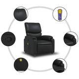 Massage Recliner Chair Black Faux Leather - Extra Image