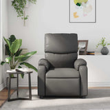 Massage Recliner Chair Grey Faux Leather - Side View