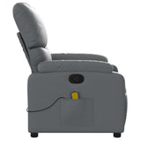 Massage Recliner Chair Grey Faux Leather - Rear View
