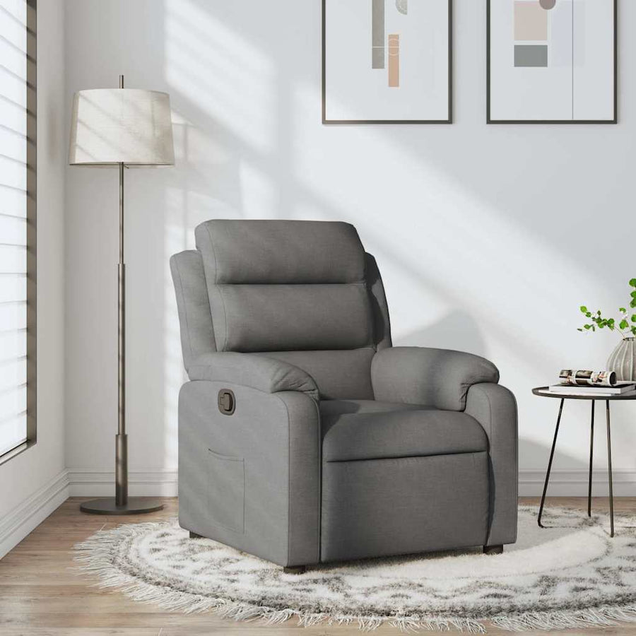 Recliner Chair Dark Grey Fabric