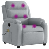 Massage Recliner Chair Light Grey Fabric - Front View