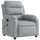 Massage Recliner Chair Light Grey Fabric - Top-Down View