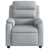 Massage Recliner Chair Light Grey Fabric - Low Angle