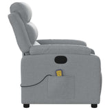Massage Recliner Chair Light Grey Fabric - Extra Image