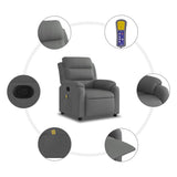 Massage Recliner Chair Dark Grey Fabric - Close-Up Angle
