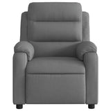 Massage Recliner Chair Dark Grey Fabric - Low Angle