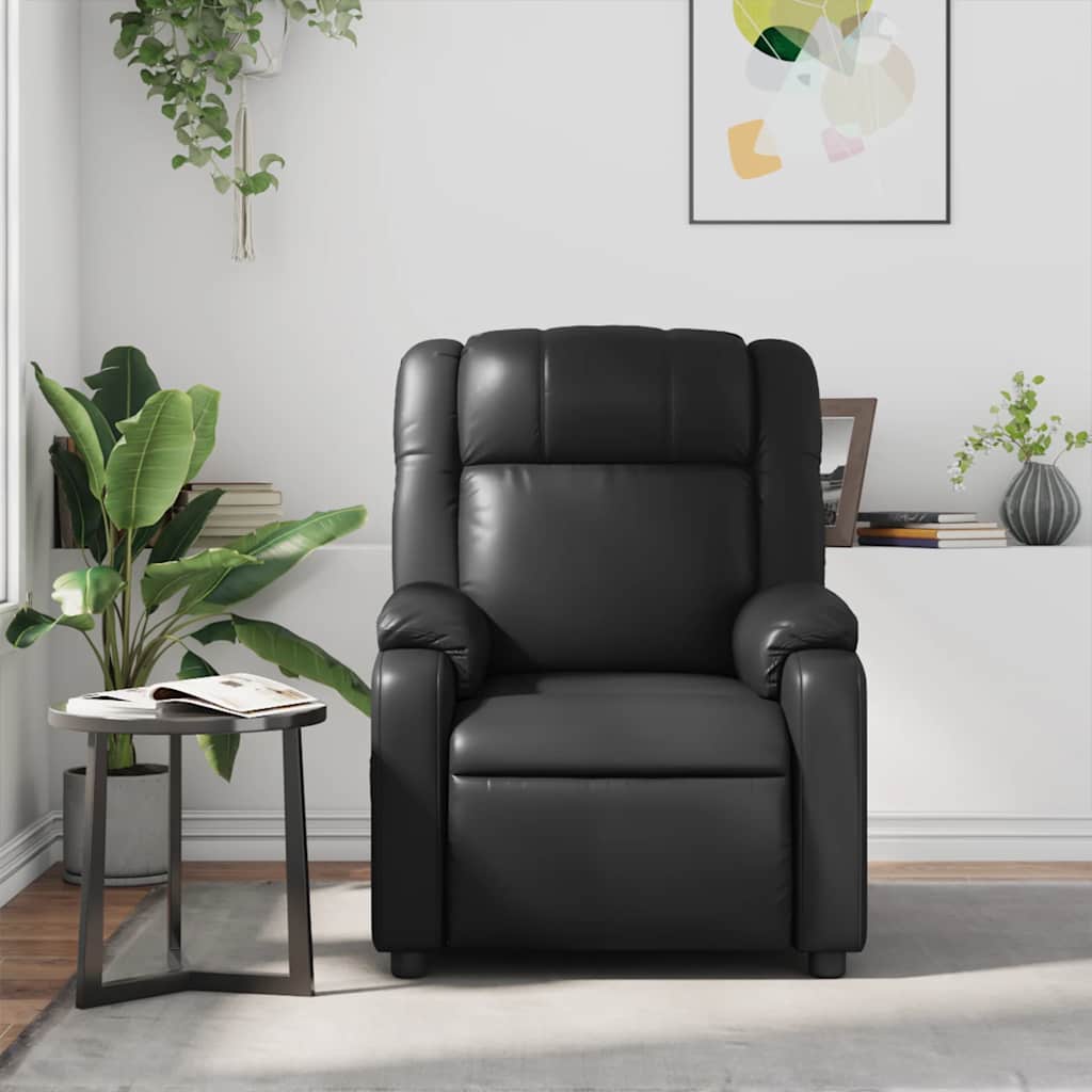 Massage Recliner Chair Black Faux Leather