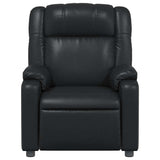 Massage Recliner Chair Black Faux Leather - Low Angle