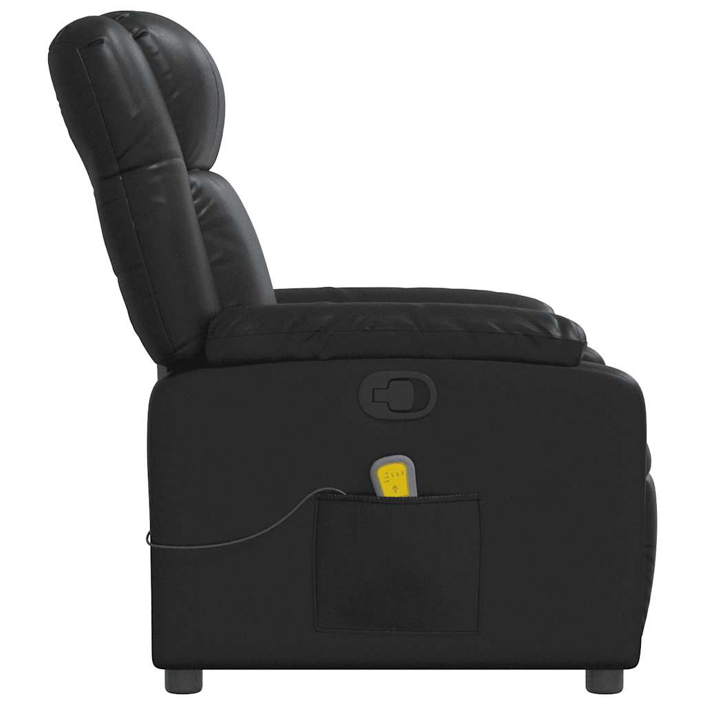 Massage Recliner Chair Black Faux Leather