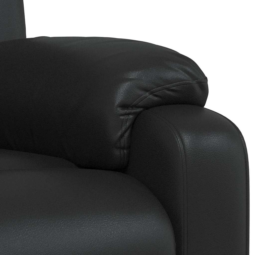 Massage Recliner Chair Black Faux Leather