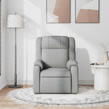 Massage Recliner Chair Light Grey Fabric - Side View