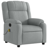 Massage Recliner Chair Light Grey Fabric