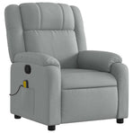 Massage Recliner Chair Light Grey Fabric