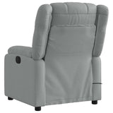 Massage Recliner Chair Light Grey Fabric - 45-Degree Angle