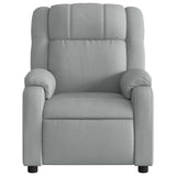 Massage Recliner Chair Light Grey Fabric - Low Angle