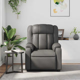 Massage Recliner Chair Grey Faux Leather - Side View