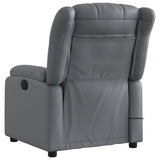 Massage Recliner Chair Grey Faux Leather
