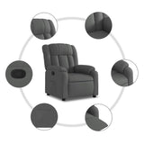 Recliner Chair Dark Grey Fabric - 45-Degree Angle
