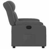 Recliner Chair Dark Grey Fabric - Close-Up Angle