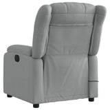 Massage Recliner Chair Light Grey Fabric - 45-Degree Angle