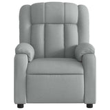 Massage Recliner Chair Light Grey Fabric - Low Angle