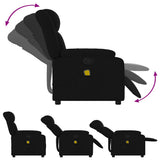 Massage Recliner Chair Black Fabric - Rear View