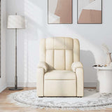 Massage Recliner Chair Cream Fabric - Side View