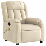 Massage Recliner Chair Cream Fabric - Top-Down View