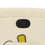 Massage Recliner Chair Cream Fabric - Extra Image
