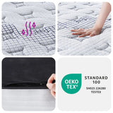 Pocket Spring Mattress Medium 90x190 cm - Low Angle